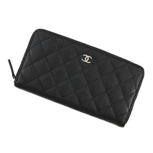 将图像加载到图库查看器中，CHANEL Matelasse Zip Around Chozai Cloth BlackAP0242 Caviar Leather
