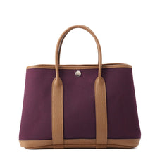 将图像加载到图库查看器中，HERMES Garden Party Cassis/Halzan Toile Officier Negonda Leather Size TPM
