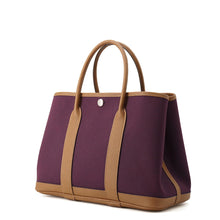 将图像加载到图库查看器中，HERMES Garden Party Cassis/Halzan Toile Officier Negonda Leather Size TPM
