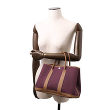 将图像加载到图库查看器中，HERMES Garden Party Cassis/Halzan Toile Officier Negonda Leather Size TPM
