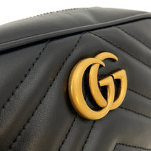 将图像加载到图库查看器中，GUCCI GG Marmont Mini Shoulder Bag Black/Beige448065 Leather Size Mini
