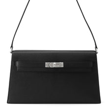 将图像加载到图库查看器中，HERMES kelly elan Black Chevre Shamkilla
