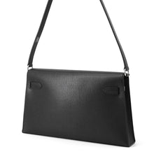 将图像加载到图库查看器中，HERMES kelly elan Black Chevre Shamkilla
