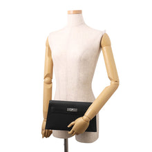 将图像加载到图库查看器中，HERMES kelly elan Black Chevre Shamkilla
