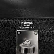 将图像加载到图库查看器中，HERMES kelly elan Black Chevre Shamkilla
