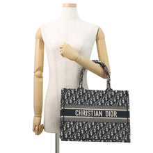 将图像加载到图库查看器中，Dior Book tote Blue/EcruWhiteM1296ZRIW_M828 Canvas Size Medium
