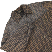 将图像加载到图库查看器中，FENDI Logo Print Jacket Size Chronomat 44 Brown Polyester70% Cotton30%
