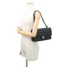 将图像加载到图库查看器中，CHANEL Matelasse W Flap ChainShoulder Bag BlackA01112 Caviar Leather Size 25
