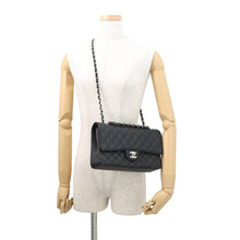 将图像加载到图库查看器中，CHANEL Matelasse W Flap ChainShoulder Bag BlackA01112 Caviar Leather Size 25
