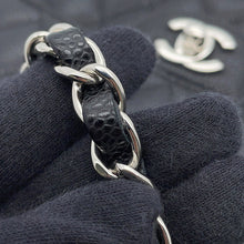 将图像加载到图库查看器中，CHANEL Matelasse W Flap ChainShoulder Bag BlackA01112 Caviar Leather Size 25
