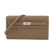 将图像加载到图库查看器中，HERMES Kelly wallet long to go Etoupe Evercolor
