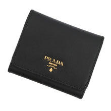 Load image into Gallery viewer, PRADA Saffiano Leather Tri-fold Cloth Black1M0176 Leather
