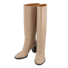 将图像加载到图库查看器中，Dior D-Town Heeled Long Boots BeigeKCT051VSO Calf Leather Size 36 1/2
