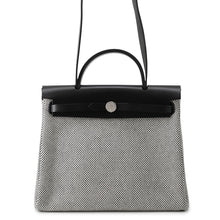 将图像加载到图库查看器中，HERMES Herbag zip Black/Ecru Toile GM Vache Hunter Leather Size PM
