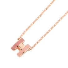 将图像加载到图库查看器中，HERMES Pop Ash Necklace Rocabar Beauty Size Mini Pink Lacquer Gold Plated

