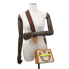 Load image into Gallery viewer, GUCCI Diana Bamboo 2WAYHandbag Light Brown/White702732 Raffia Leather Size Mini
