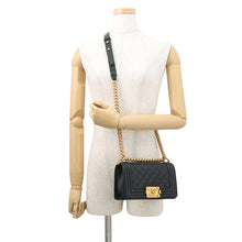 将图像加载到图库查看器中，CHANEL ChainShoulder Bag Boy Chanel BlackA67085 Caviar Leather Size Small
