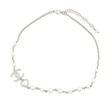 将图像加载到图库查看器中，CHANEL CC Logo NecklaceABB616 Metal Rhinestone Faux Pearl
