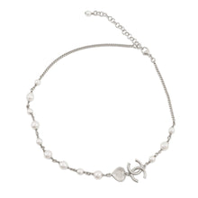 将图像加载到图库查看器中，CHANEL CC Logo NecklaceABB616 Metal Rhinestone Faux Pearl
