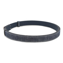 将图像加载到图库查看器中，HERMES Belt Kelly Jean Blue Indigo/White/Blue Navy Denim Epsom Size 18
