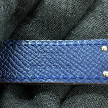 将图像加载到图库查看器中，HERMES Belt Kelly Jean Blue Indigo/White/Blue Navy Denim Epsom Size 18
