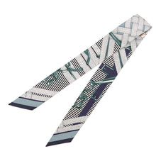 将图像加载到图库查看器中，HERMES Twilly MORS A JOUETS CHEMISE horse bit Caban/Vert・Cypress/Gray Silk100%
