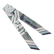 将图像加载到图库查看器中，HERMES Twilly MORS A JOUETS CHEMISE horse bit Caban/Vert・Cypress/Gray Silk100%
