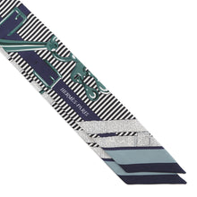 将图像加载到图库查看器中，HERMES Twilly MORS A JOUETS CHEMISE horse bit Caban/Vert・Cypress/Gray Silk100%
