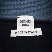 将图像加载到图库查看器中，HERMES Long cardigan Candy Libris Size 34 Black/Blue5H2724D9 Cotton58% Nylon28% Silk14%
