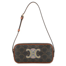 将图像加载到图库查看器中，CELINE Triomphe Mini Camera Shoulder Bag Tan/Multicolor10J582 PVC Leather
