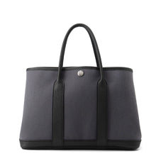 Load image into Gallery viewer, HERMES Garden Party Ardoise/Black Toile Military Negonda Leather Size TPM
