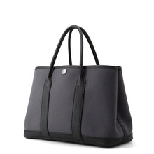 Load image into Gallery viewer, HERMES Garden Party Ardoise/Black Toile Military Negonda Leather Size TPM
