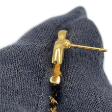 Load image into Gallery viewer, CHANEL CC Logo Roller Skate Earrings Gold Gold Plated Rhinestone Faux Pearl
