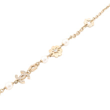 Load image into Gallery viewer, CHANEL Flower Motif Faux Pearl NecklaceABE962 Gold Plated Faux Pearl Rhinestone
