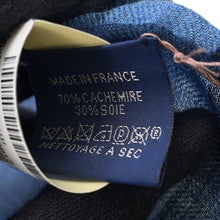 将图像加载到图库查看器中，HERMES Stole Rectangular Stole Blue Sea Nu/Petrol/Grease Cashmere70% Silk30%
