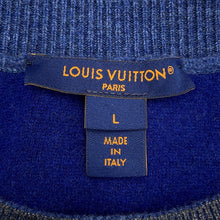 将图像加载到图库查看器中，LOUIS VUITTON Glitter Monogram Knit Dress Size L NavyRW241WW Wool 72% Cashmere18% Nylon7% Polyurethane3%
