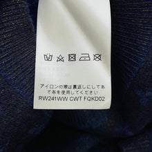 将图像加载到图库查看器中，LOUIS VUITTON Glitter Monogram Knit Dress Size L NavyRW241WW Wool 72% Cashmere18% Nylon7% Polyurethane3%

