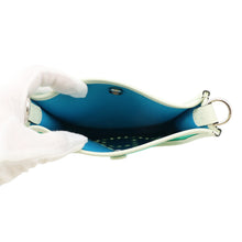 Load image into Gallery viewer, HERMES Neo Evelyne Menthe/Blue Azteque/Vert Fizz Toile Officier Swift Leather Size TPM
