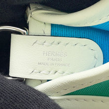 Load image into Gallery viewer, HERMES Neo Evelyne Menthe/Blue Azteque/Vert Fizz Toile Officier Swift Leather Size TPM
