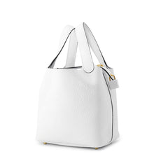 将图像加载到图库查看器中，HERMES Picotin Lock New White Taurillon Clemence Size PM
