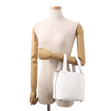 将图像加载到图库查看器中，HERMES Picotin Lock New White Taurillon Clemence Size PM
