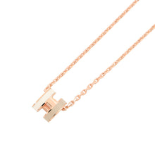 Load image into Gallery viewer, HERMES Pop Ash Necklace Size Mini White/Marron glacé Lacquer Gold Plated
