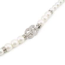 将图像加载到图库查看器中，CHANEL CC Logo Necklace SilverABF720 Metal Rhinestone Faux Pearl

