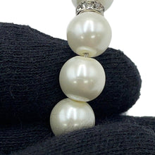 Load image into Gallery viewer, CHANEL CC Logo Bracelet SilverABF724 Metal Rhinestone Faux Pearl
