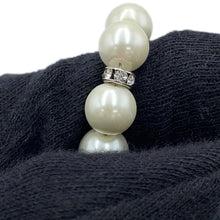 Load image into Gallery viewer, CHANEL CC Logo Bracelet SilverABF724 Metal Rhinestone Faux Pearl
