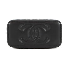将图像加载到图库查看器中，CHANEL Matelasse Chain Vanity Bag Black Lambskin
