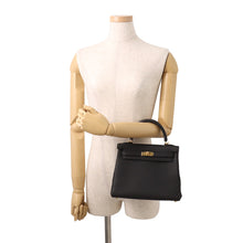 将图像加载到图库查看器中，HERMES Kelly Retourne Black Togo Leather Size 25

