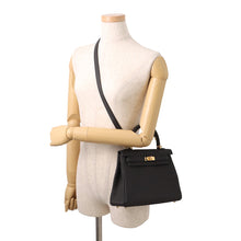 将图像加载到图库查看器中，HERMES Kelly Retourne Black Togo Leather Size 25

