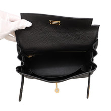 将图像加载到图库查看器中，HERMES Kelly Retourne Black Togo Leather Size 25
