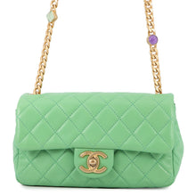 将图像加载到图库查看器中，CHANEL Mini Matelasse Single Shoulder Bag GreenA69900 Lambskin Size 20

